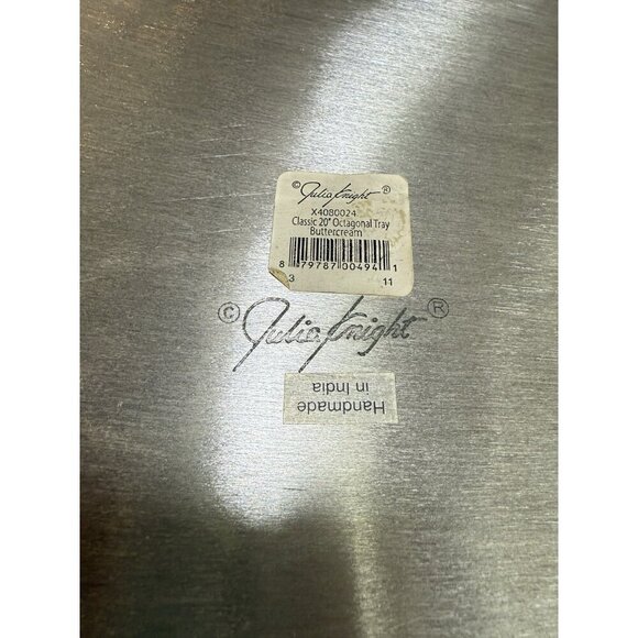 Julia Knight Octoganal 20” Mother Of Pearl Tray Buttercream - Picture 3 of 6